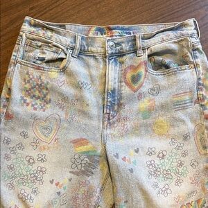 American Eagle AEO Size 12 Long Pride Super High Rise Straight Jeans
